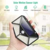 100 LED Solar Wall Lights Outdoor Solar Lamp Waterproof Motion Sensor Solar Powered Sunlight Street Light for Garden Decoration - Image 3